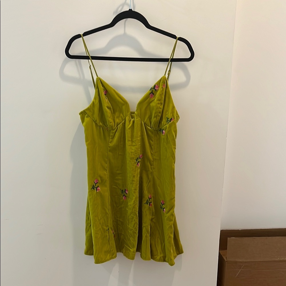Floral Embroidered Green Dress